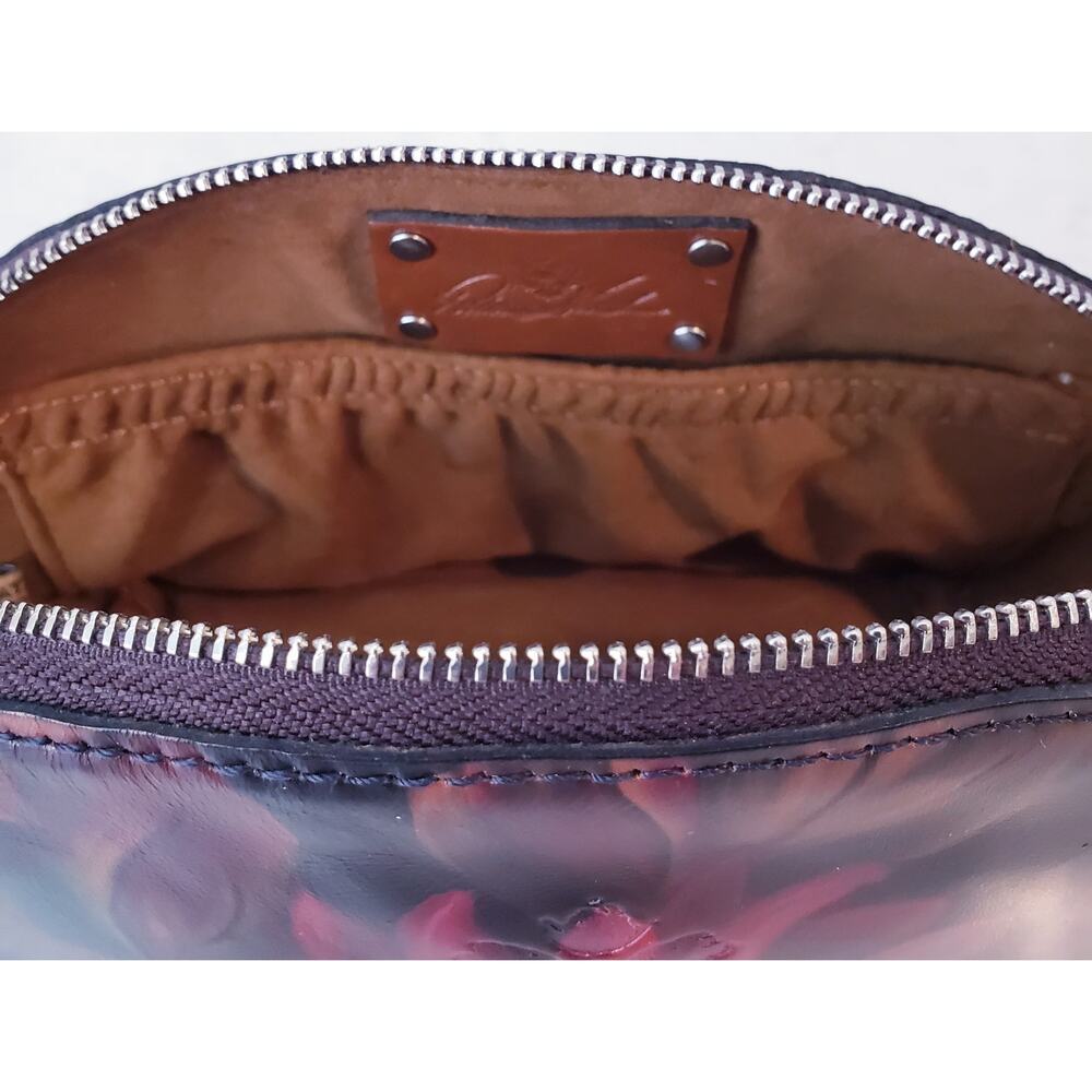 NIOB Patricia Nash Leather Capriana Cosmetic Bag Rustic Mums Pattern - Picture 9 of 14